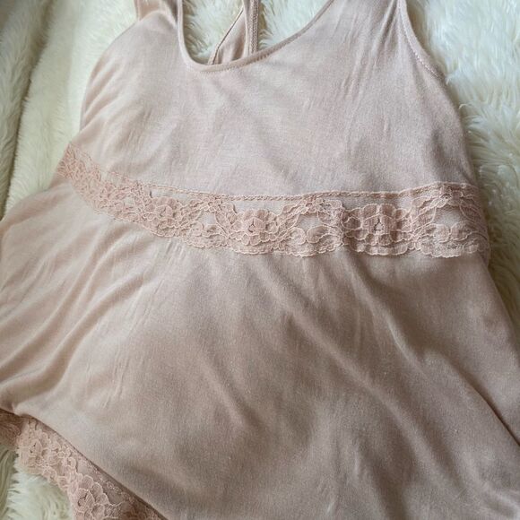 Pink Lace Loose Tank Top - Picture 4 of 5
